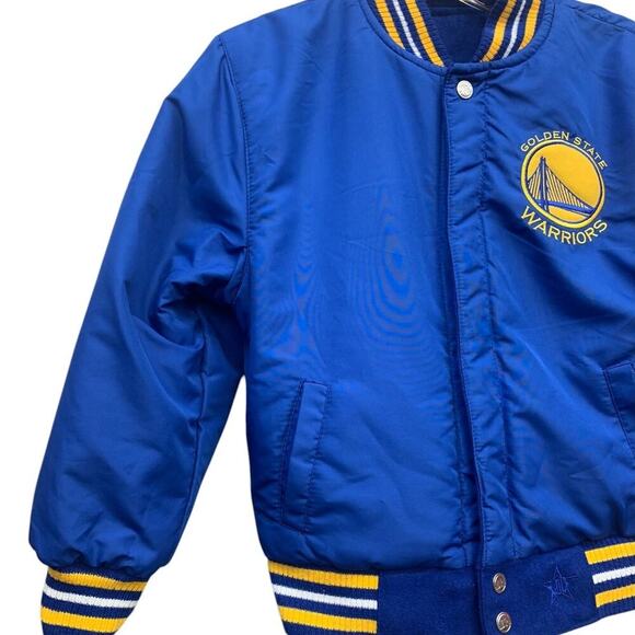 Golden State Warriors JH Design Reversible Wool Logo Jacket sz 5/6‎ - Picture 5 of 13